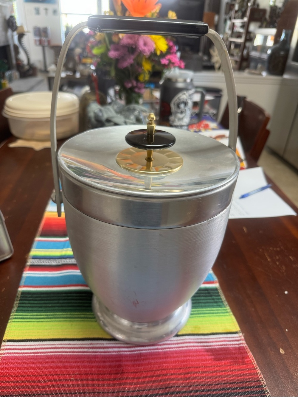 1950s kromex ice bucket Mcm atomic age space age barware shag tiki